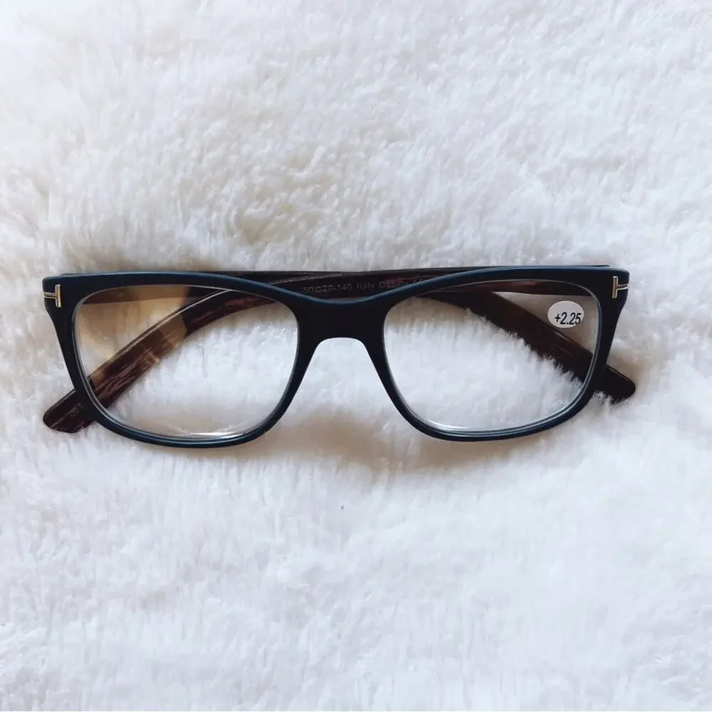 Olivia Blue with Dark Wood Reader Glasses - Picture 1 of 11